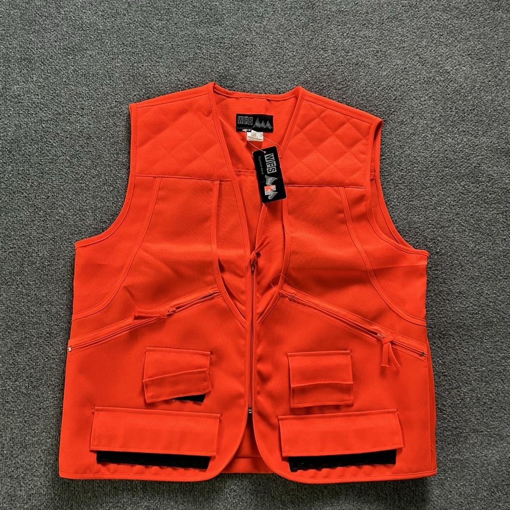 WFS Vest Mens L Orange Blaze Upland Bird Hunting Game Bag Shell Loops Padded